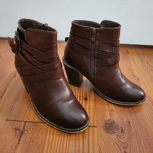 Faux Leather Heeled Booties